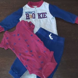 Carter's 3 piece set, mommy's rookie,6-9 months